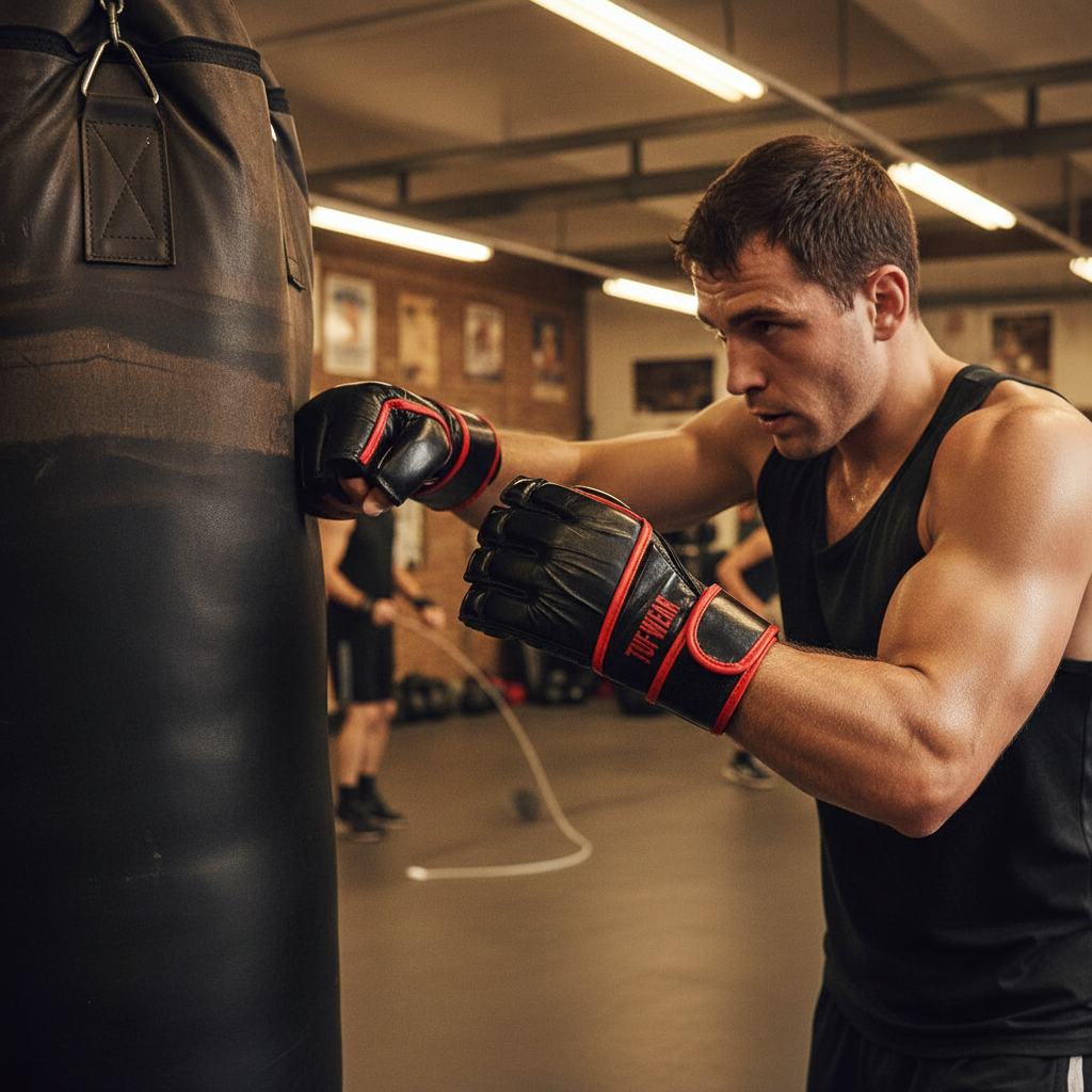 Premium Fingerless Bag Gloves with Wrist Support for Boxing and Martial Arts Training