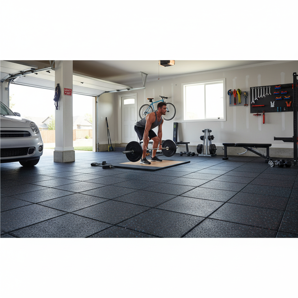 Premium Rubber Gym Flooring Package - 36m2, 1m x 1m x 20mm Tiles for Ergonomic Shock Absorption and Non-Slip Safety