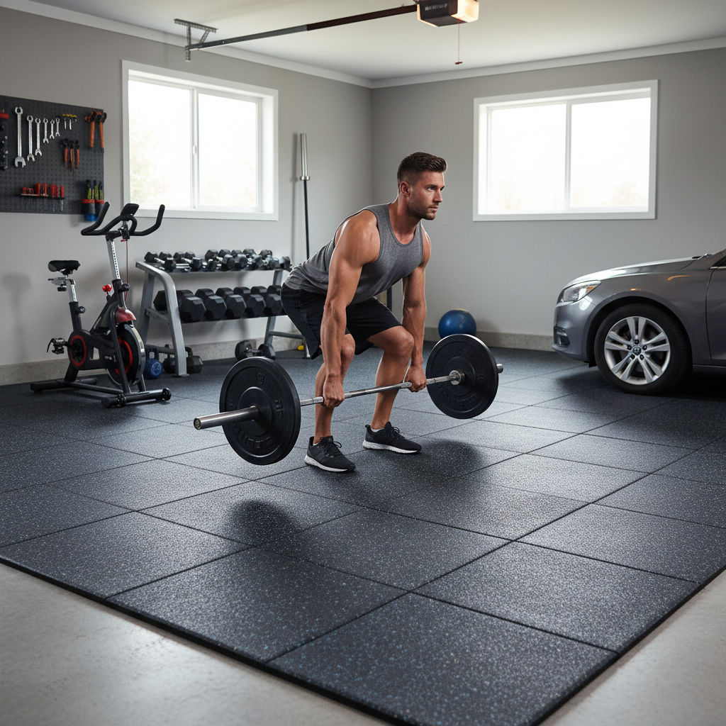 Premium Rubber Gym Flooring 1m x 1m x 20mm - Non-Slip, Ergonomic, Shock Absorbing for Sports and Fitness