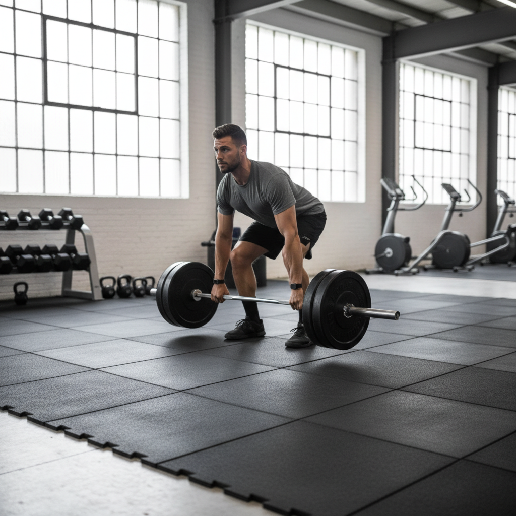 Premium Heavy Duty Black Rubber Gym Flooring Tiles 1m x 1m x 30mm - Easy to Install, Non-Toxic, Durable, and Odor-Free