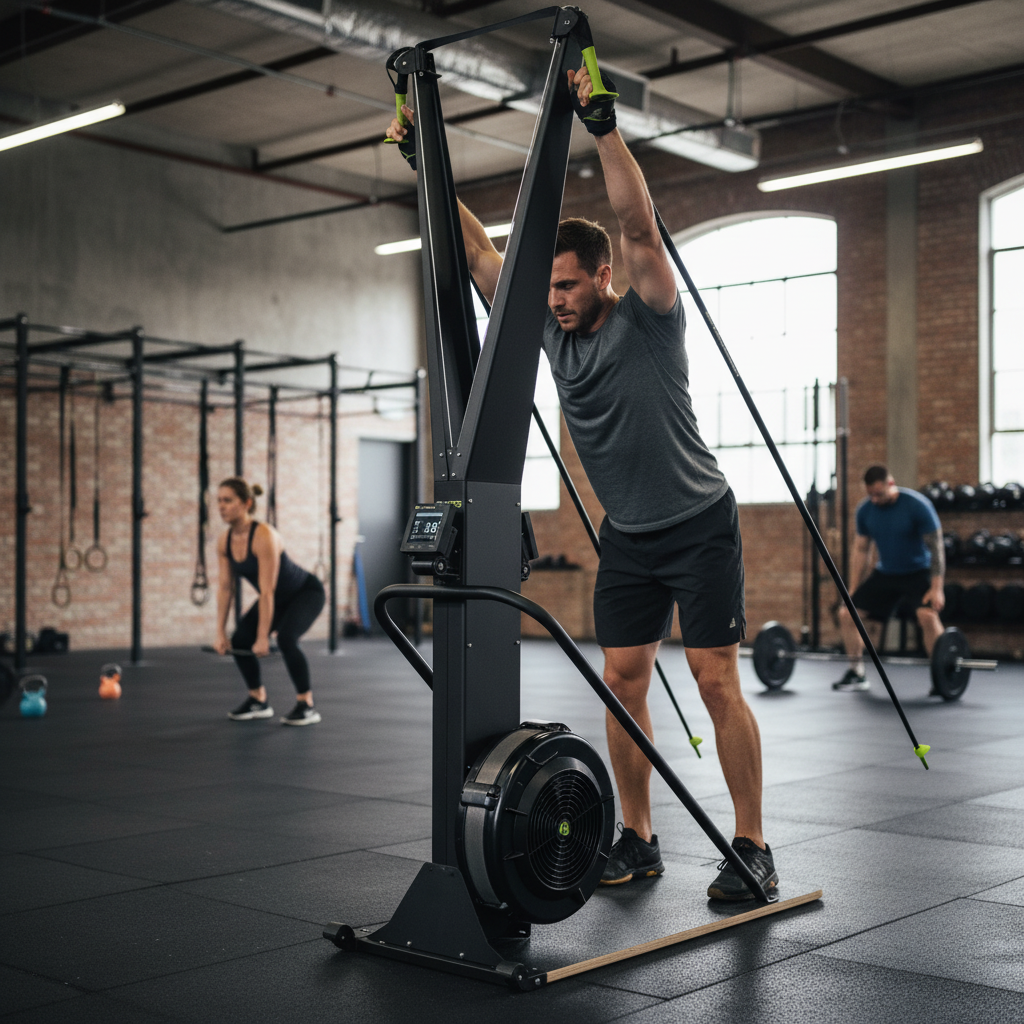 High-Performance Total Body Ski Ergometer for Strength and Endurance Training with Advanced Performance Monitor and Adaptive Features