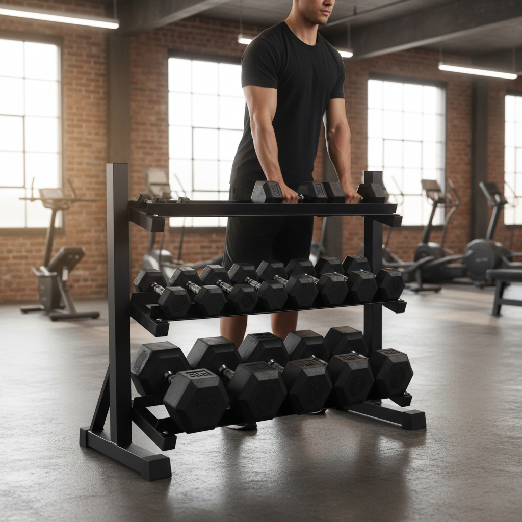 Premium Heavy Duty 3 Tier Dumbbell Weight Rack - Holds Up to 450kg with Rubber Feet for Stability and Easy Access