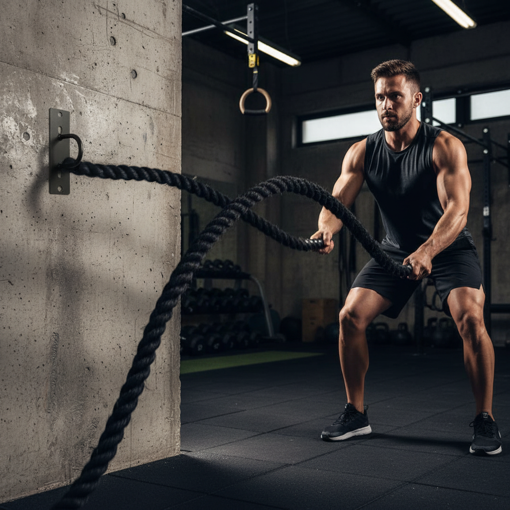 Premium Heavy Duty Battle Rope Anchor - Solid Steel Indoor/Outdoor Mounting Solution with Wall/Floor Bolts for Secure Training