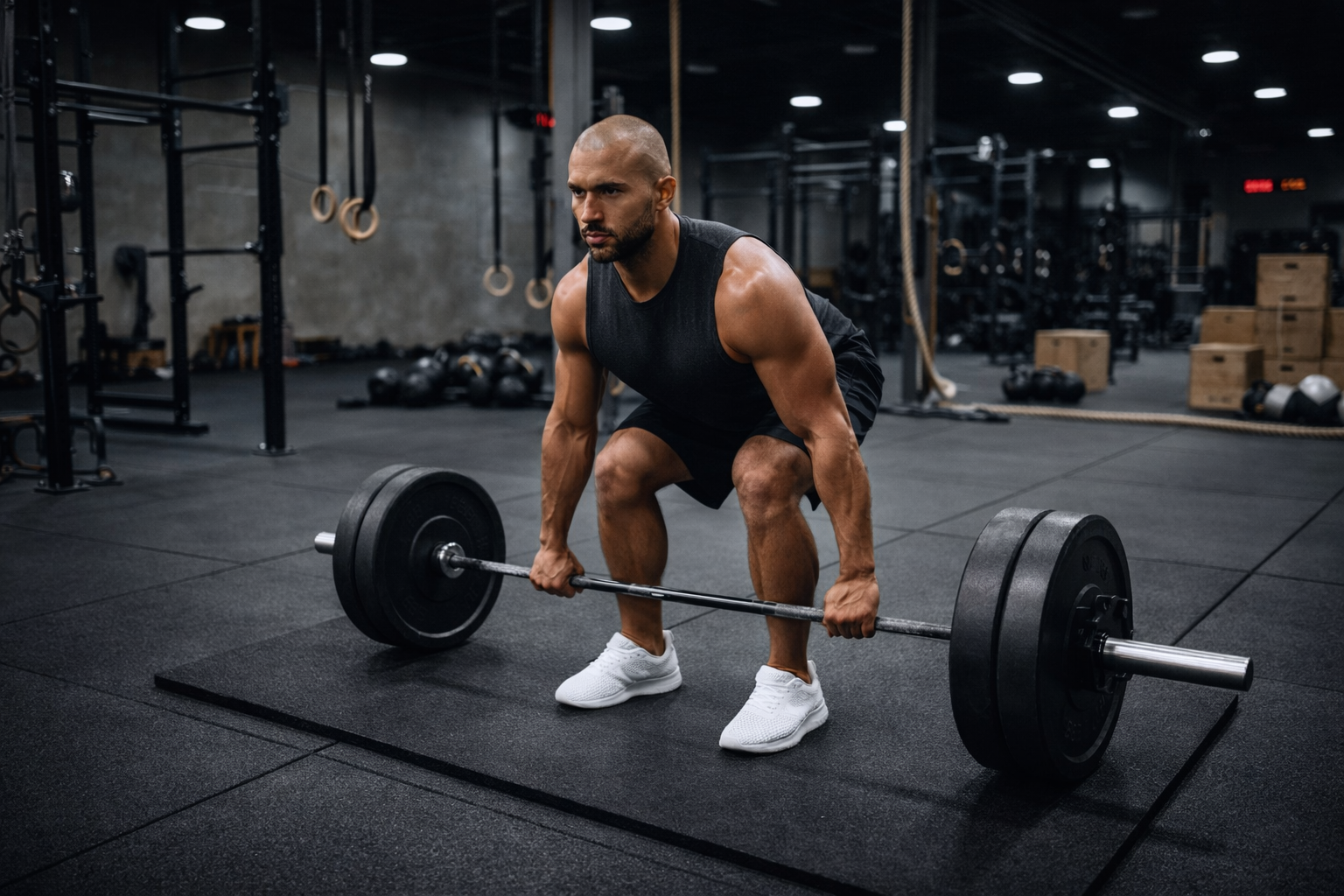 Premium Heavy Duty Black Rubber Gym Flooring Tiles with 20mm Thickness