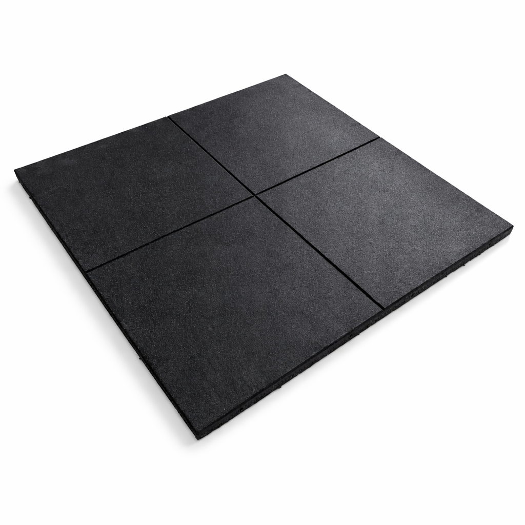 Premium Heavy Duty Black Rubber Gym Flooring Tiles with 20mm Thickness