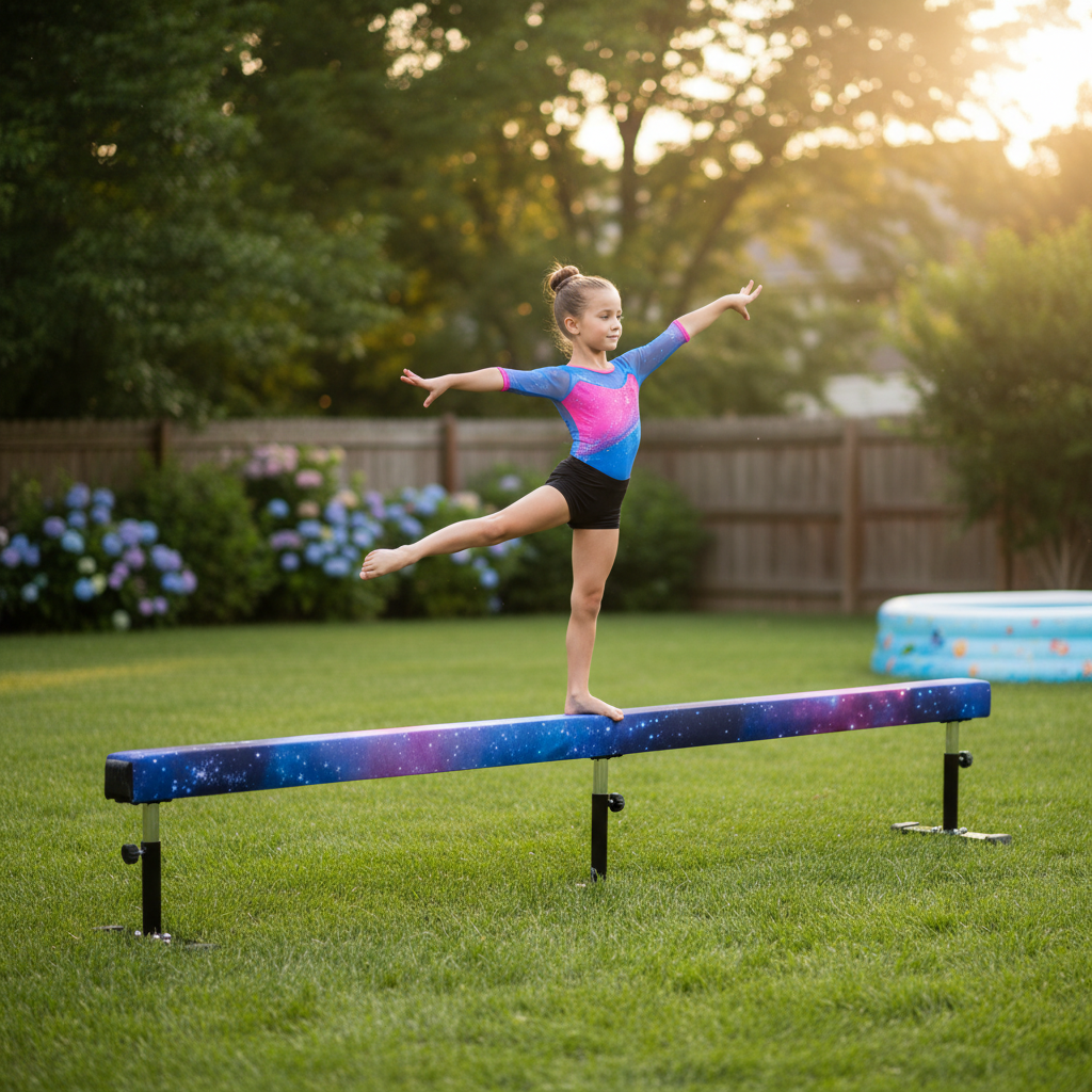 Premium 10ft Adjustable Gymnastics Balance Beam for Safe Training and Skill Development