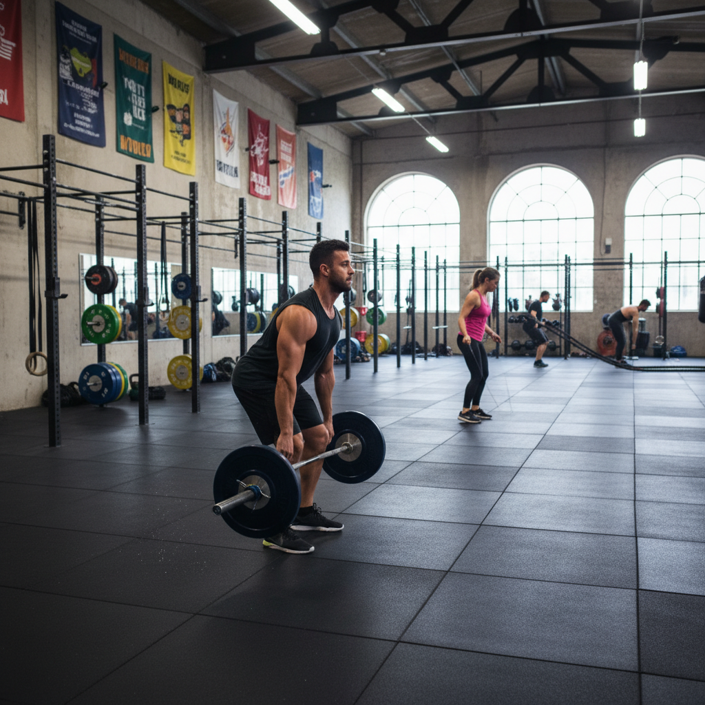 Premium Heavy Duty Black Rubber Gym Flooring Tiles 1m x 1m x 30mm - Easy to Install, Non-Toxic, Durable, and Odor-Free