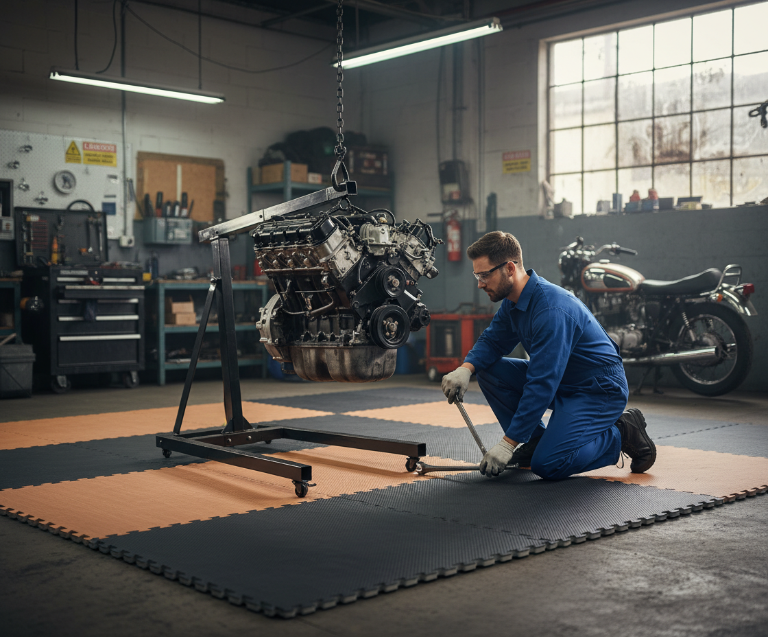 Premium High-Performance 20mm Jigsaw Mats - 1m x 1m Wood Effect with Black Reverse, 120kg/cbm Density for Martial Arts Training