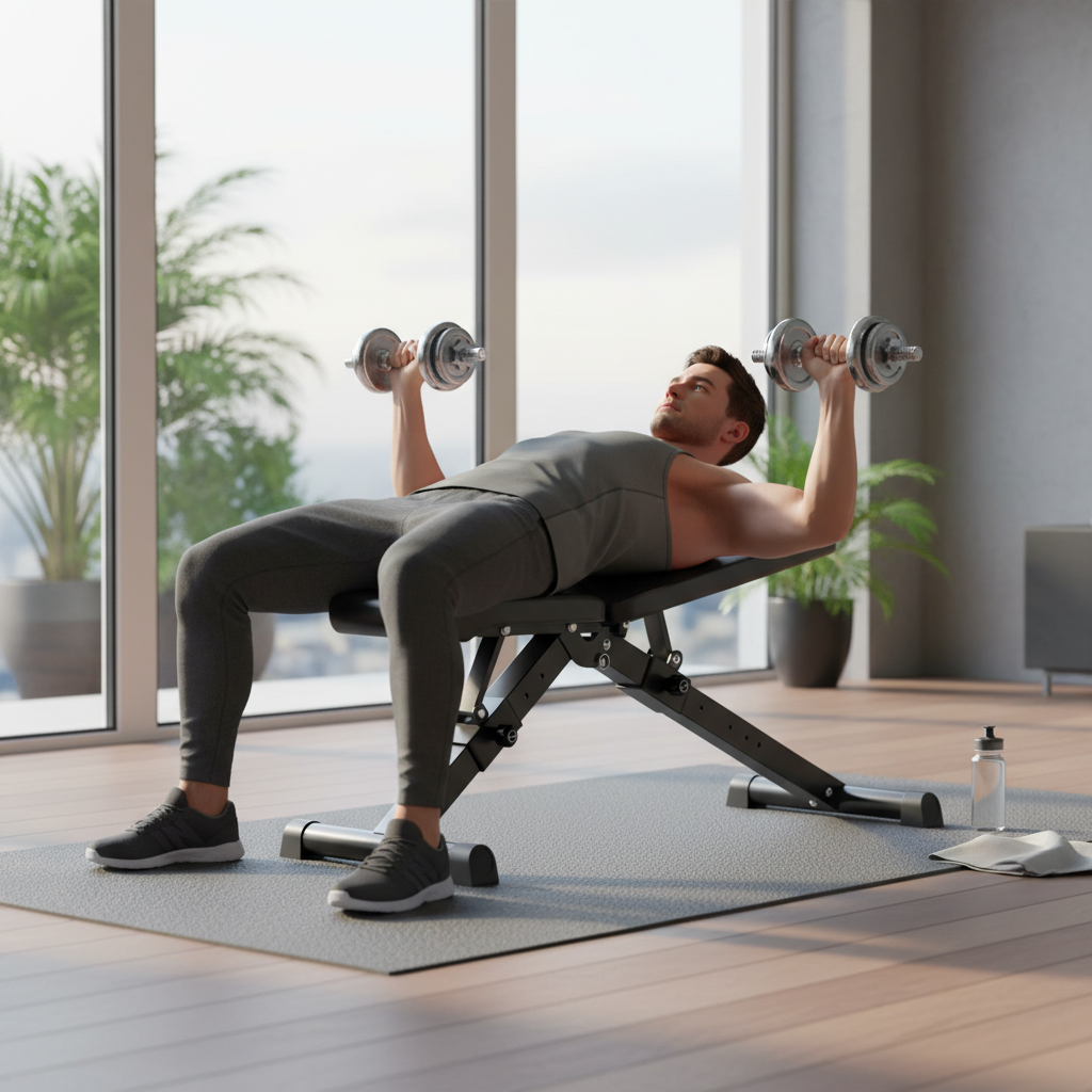 Premium Adjustable Foldable Bench for Full-Body Training - Compact Multi-Position Design with 300kg Capacity and Thick Padding