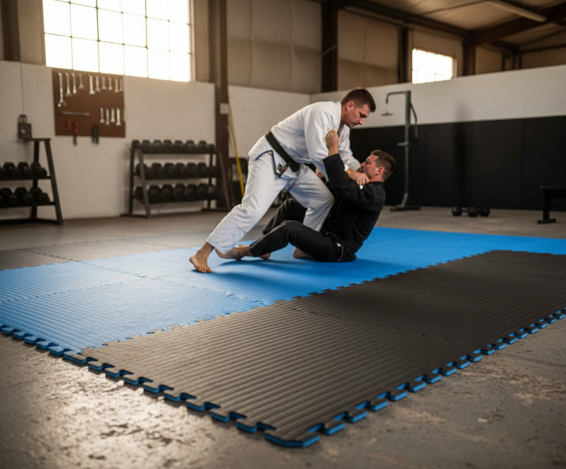 Premium High-Performance 1m x 1m x 40mm Jigsaw Mats with Tatami Grip for Mixed Martial Arts and BJJ Training