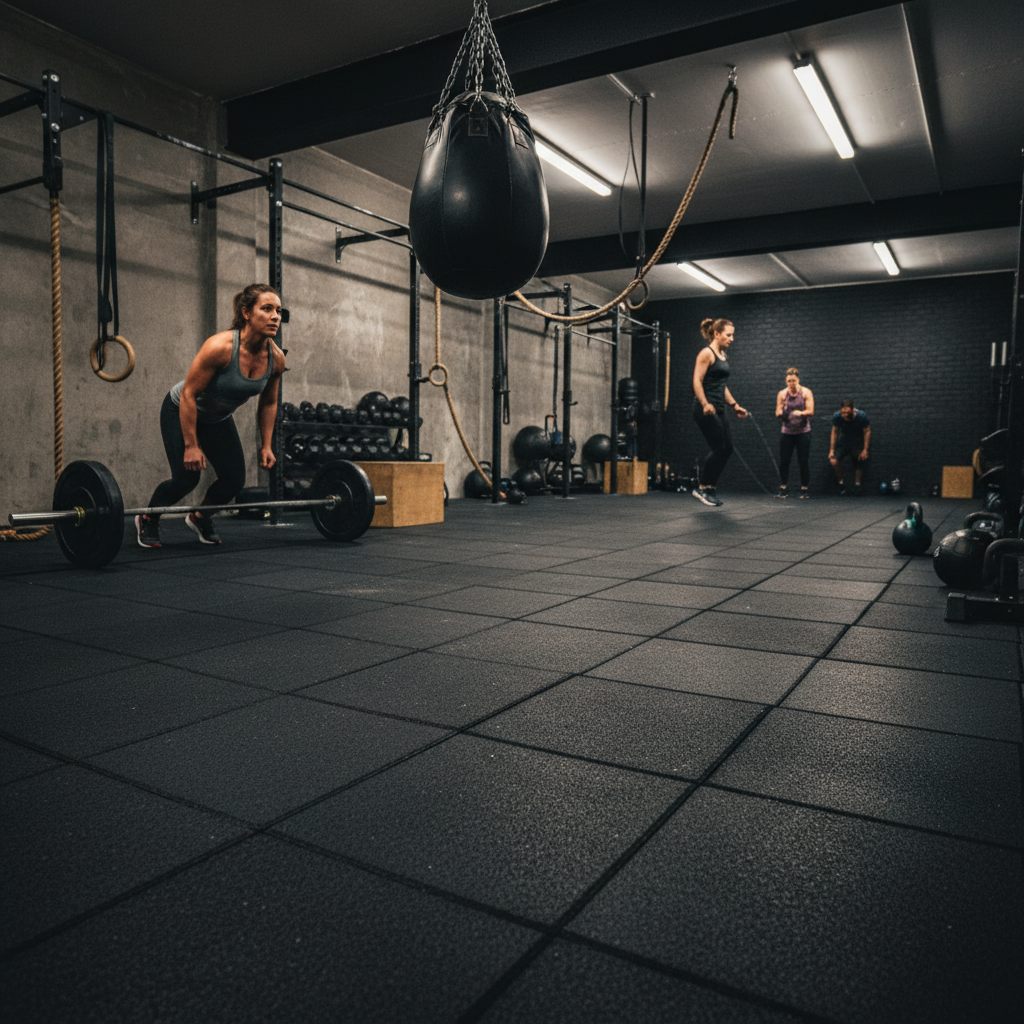 Premium Heavy Duty 20mm Rubber Gym Flooring Tiles - Grade B Package for Gym and Free Weight Areas