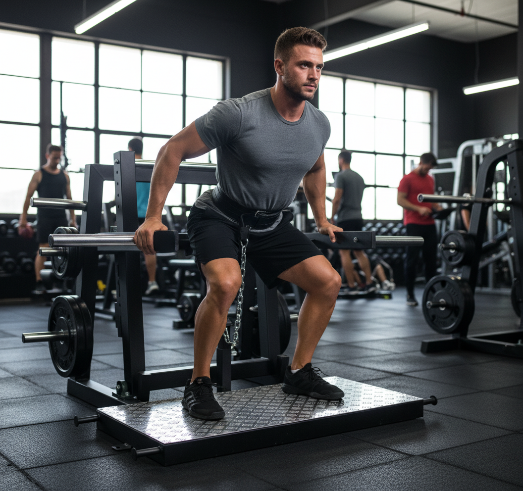 Professional Belt Squat Machine with Ergonomic Design, Adjustable Resistance, and Compact Dimensions for Lower Body Training