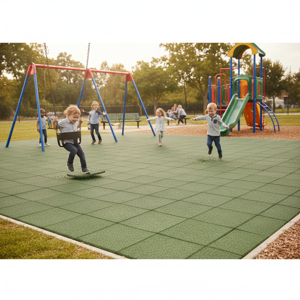 Premium Rubber Playground Tiles 50cm x 50cm x 20mm - Durable, Slip-Resistant, and Weather-Resistant for Safe Outdoor Play Areas