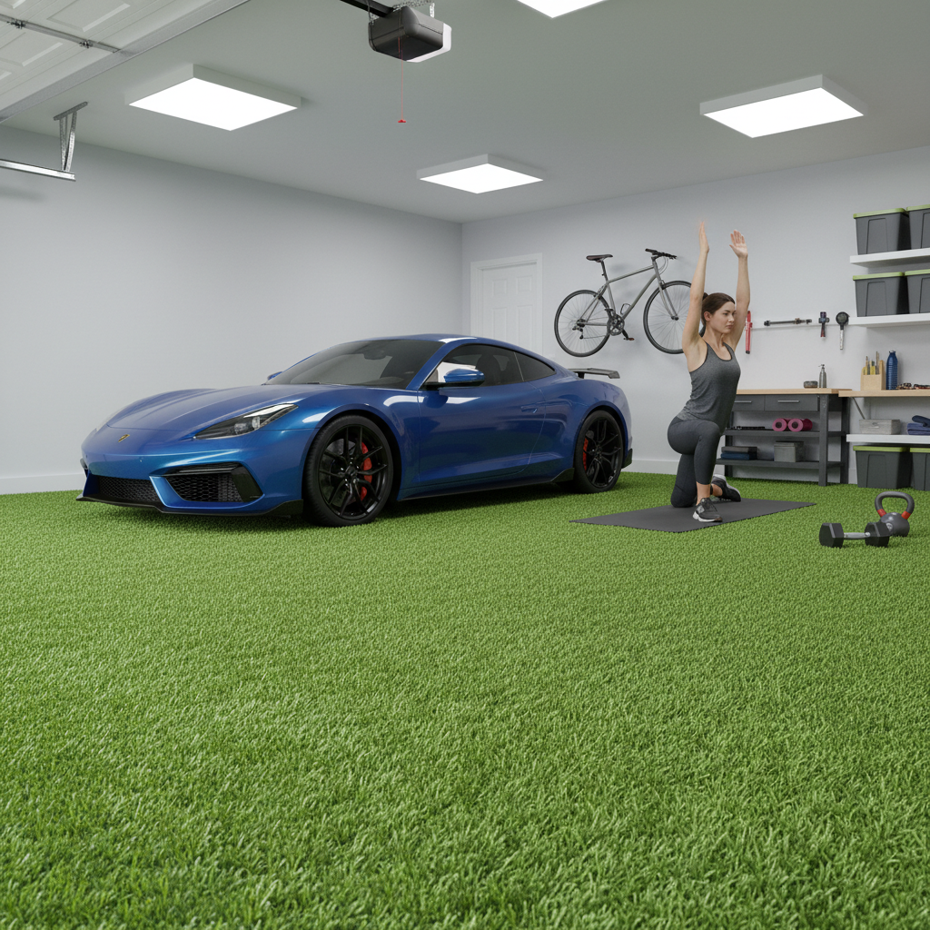 Premium 18m2 Artificial Grass Rubber Floor Tiles - Heavy Duty 1m x 1m x 40mm with Quick Installation and Safe Surface for Children