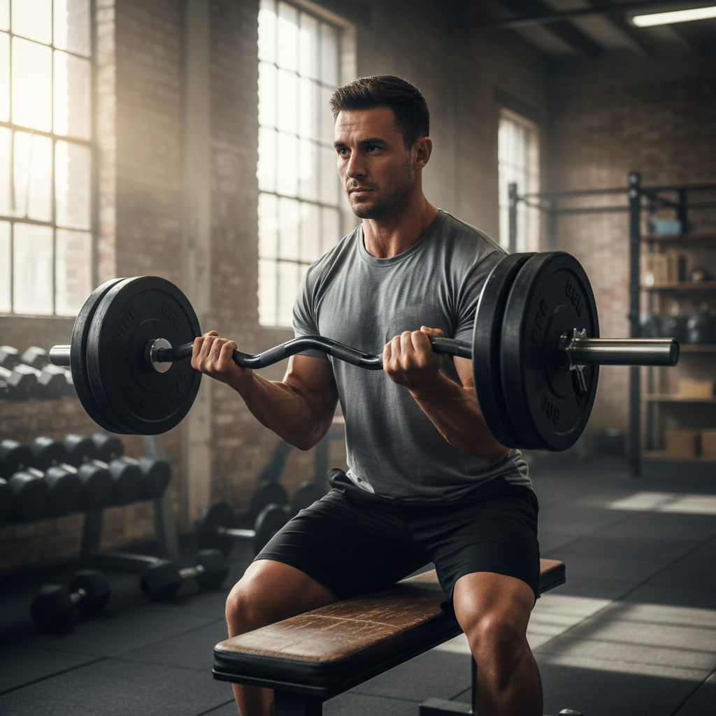 Premium EZ Curl Bar for Arm Training - 10kg Weight, Black Chrome Coating, 300kg Capacity, Compatible with Olympic Plates