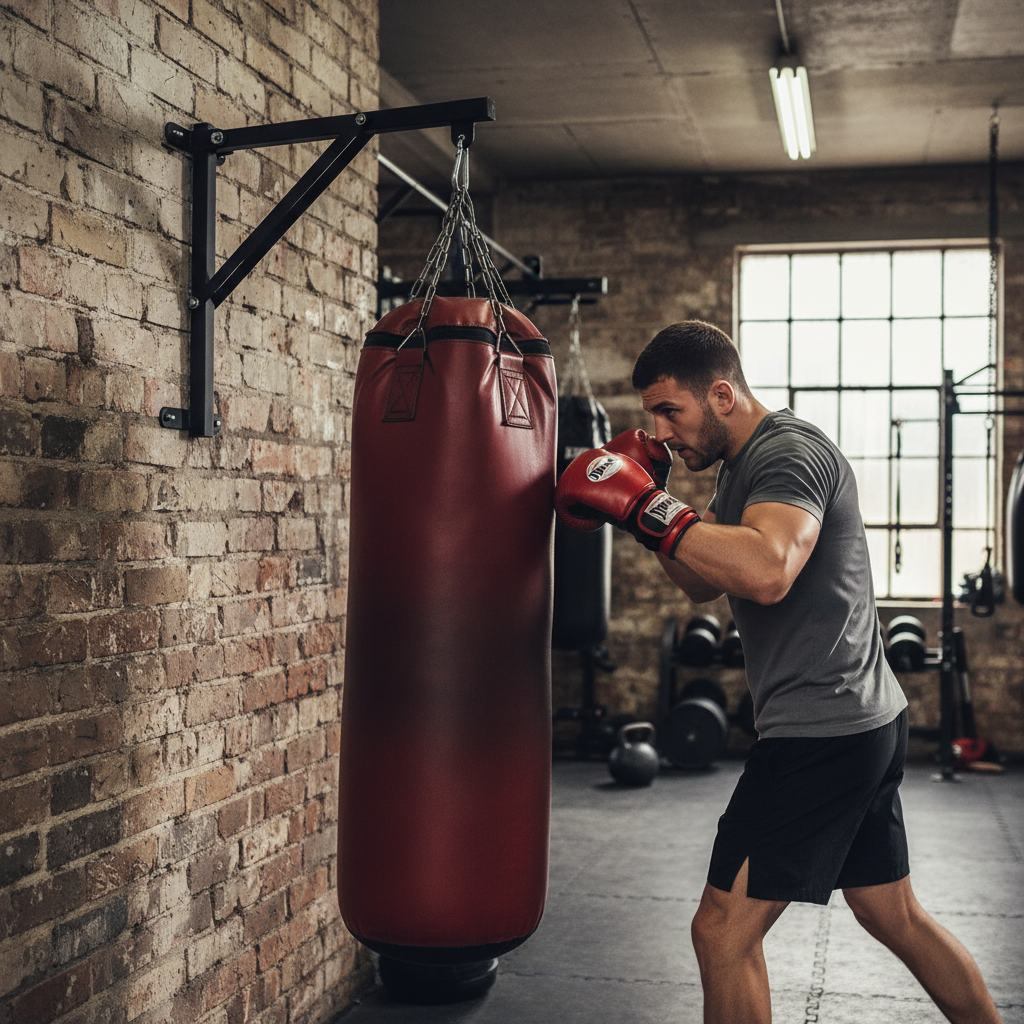 Premium Heavy Duty Folding Wall Bracket for Punch Bags - 69cm Arm Length for Secure Gym Installation