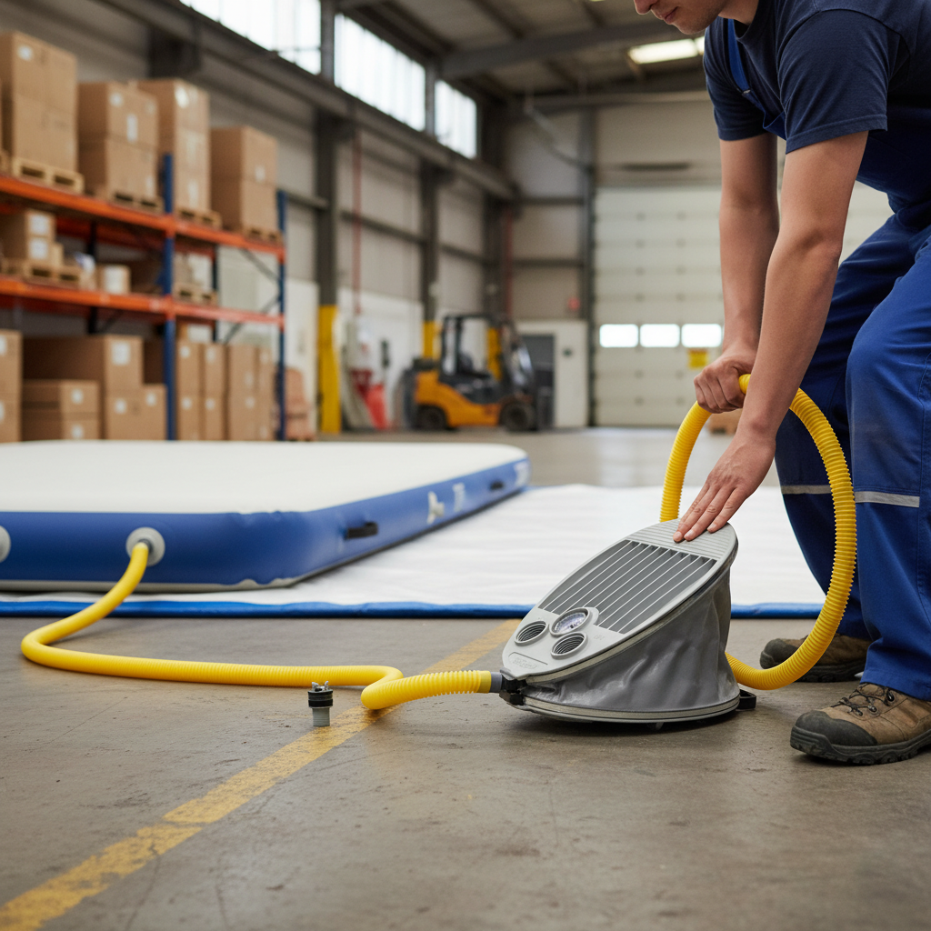 Premium 8M Foot Pump - High-Performance Inflator for Air Tracks and Gymnastics Inflatables with Built-in Gauge and Durable Construction