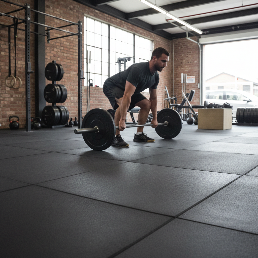 Premium Heavy Duty Rubber Gym Flooring Tiles 1m x 1m x 15mm - Low Odour and Precision Engineered for Commercial and Home Use