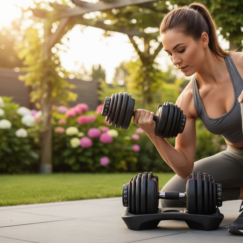 Premium 24kg Adjustable Dumbbells Pair - Versatile Home Fitness Solution with Quick Dial System for Efficient Workouts