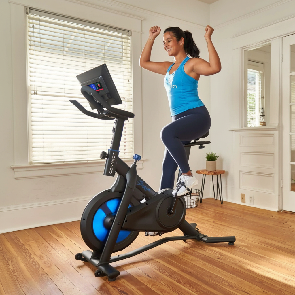 Premium Smart Connect Exercise Bike with Adjustable Resistance and Compact Design for Home Workouts