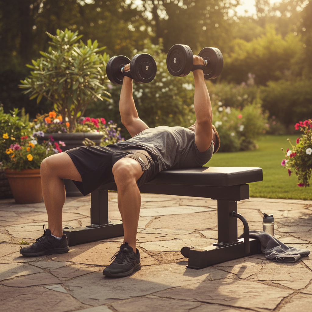 Premium Heavy Duty Flat Bench with 7cm Thick Padded Surface and Integrated Wheels for Easy Mobility