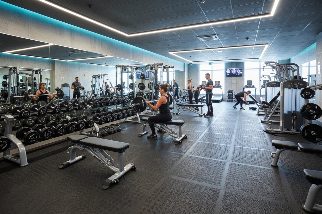 Commercial fitness centre with DURASOF tiles