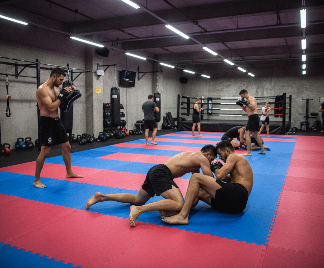 Premium 30mm Jigsaw Mats 1m x 1m Red/Blue - High Grip, Waterproof, and Reversible Design for Kickboxing and Martial Arts