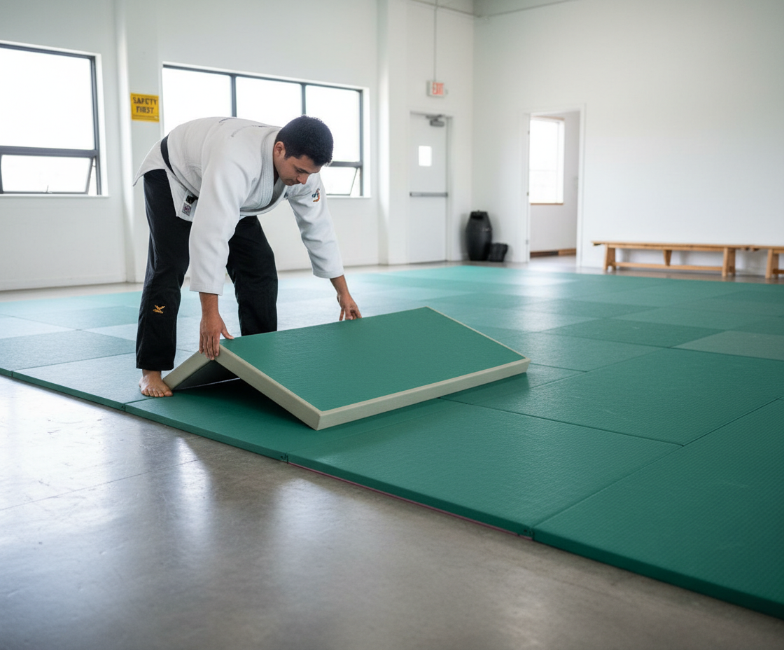 Premium High-Performance Judo Mat 1m x 1m x 40mm with Latex Anti-Slip Base and Shock Absorption