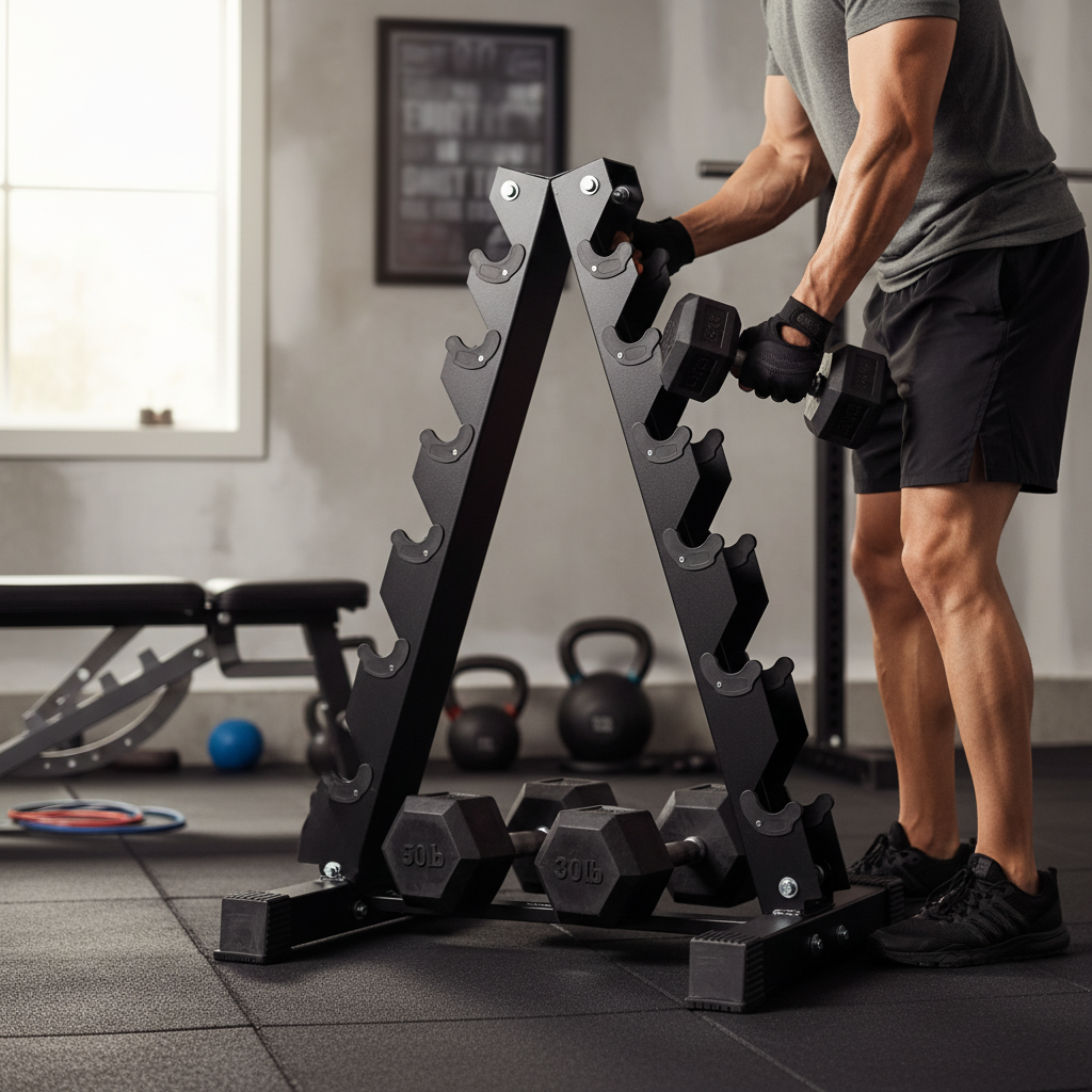 Premium Compact Dumbbell Tree Rack for Hex Dumbbell Sets - 10 Pair and 6 Pair Options with Durable Construction