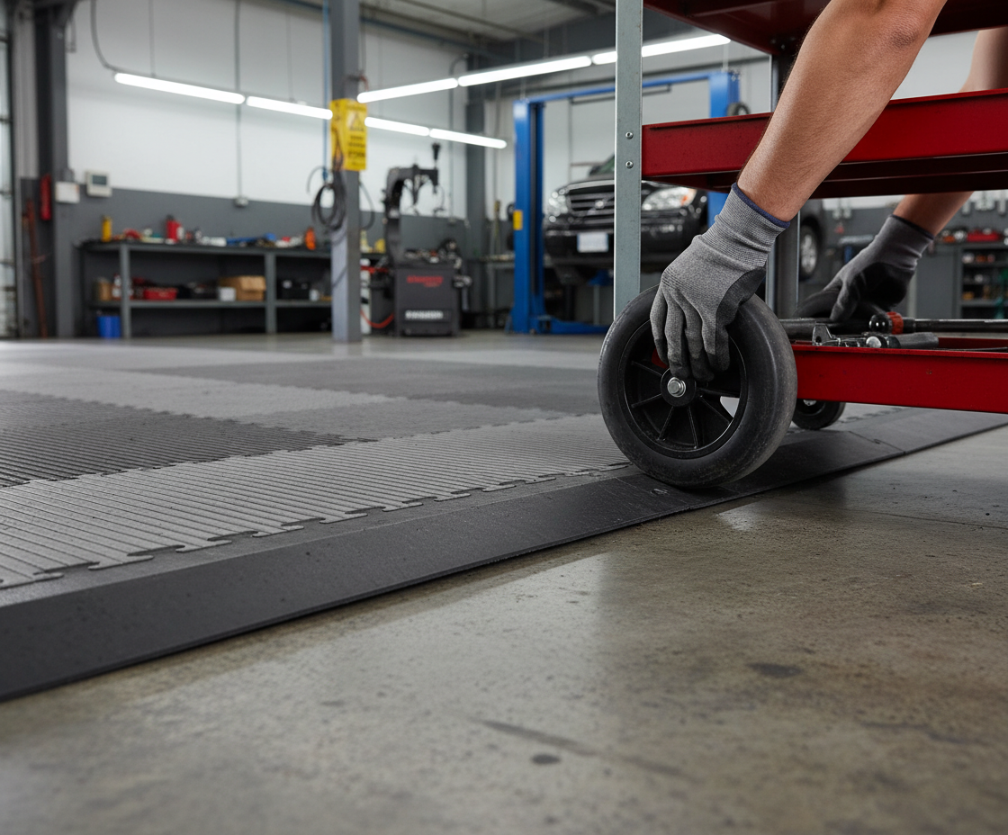 Premium 40mm Jigsaw Mat Ramp - Right Side for Streamlined Transitions in Gym, Easy Setup and Customizable Fit