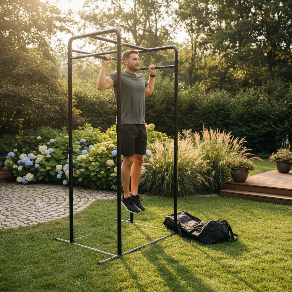 Professional Portable Pull-Up Rack with Carry Bag - Versatile Bodyweight Training Equipment for Home or Gym Use