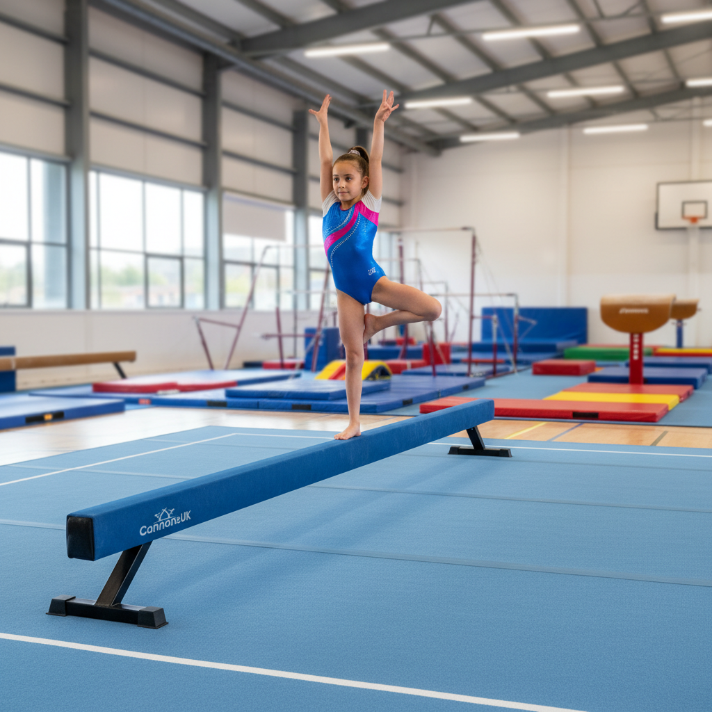 Premium 12ft Solid Gymnastics Beam with Deluxe Faux Suede Finish for Training and Practice