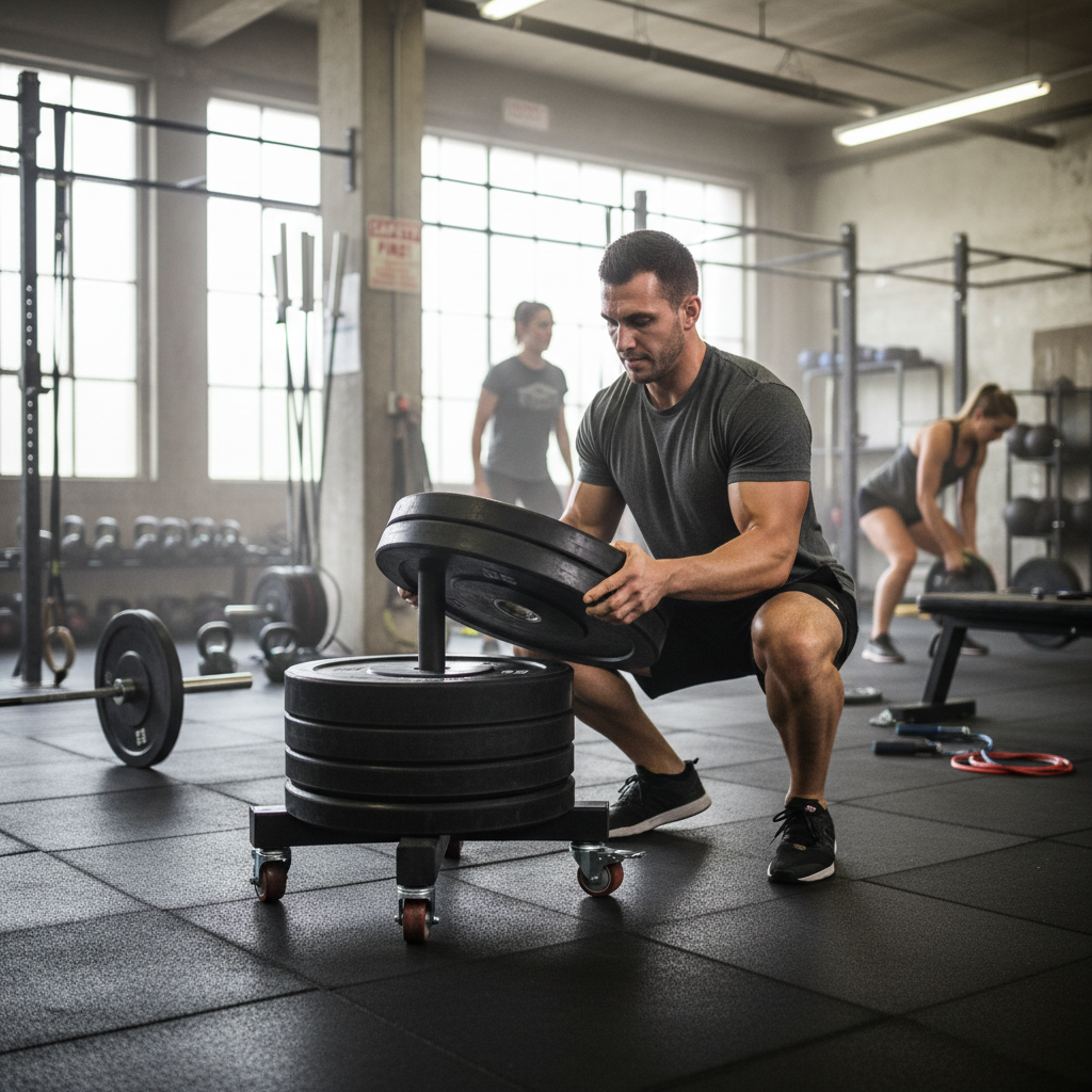 Premium Heavy Duty Bumper Plate Stacker with Lockable Caster Wheels for Space-Saving Storage and Easy Maneuverability