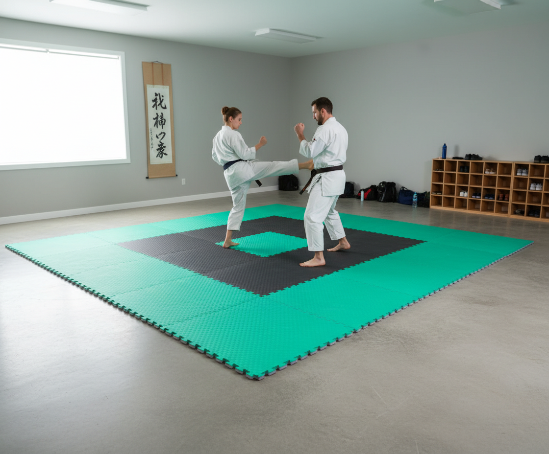 Premium 20mm High-Performance Jigsaw Mats 1m x 1m for Karate & Kickboxing - Waterproof, Reversible with High Grip
