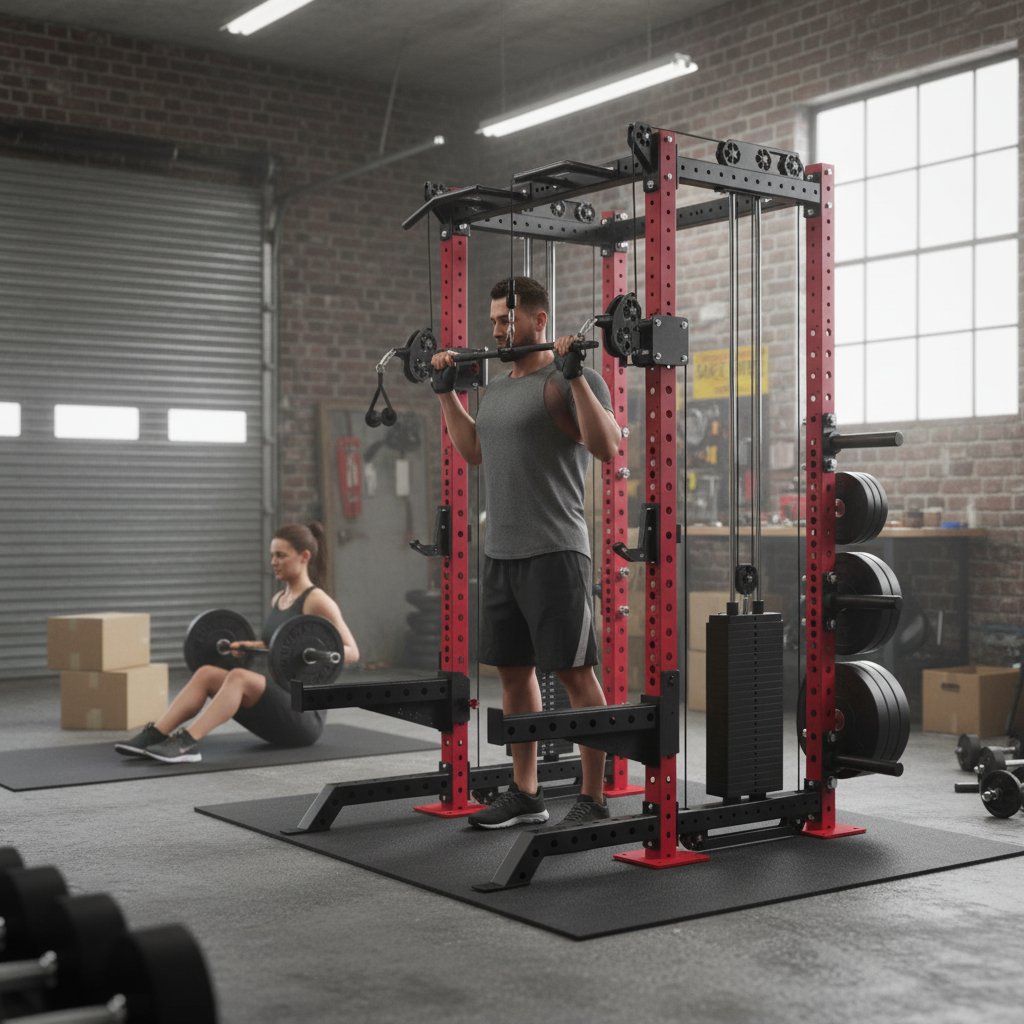 Premium Cable Pulley Half Rack with 2 x 120kg Weight Stacks and Space-Saving Design for Versatile Strength Training
