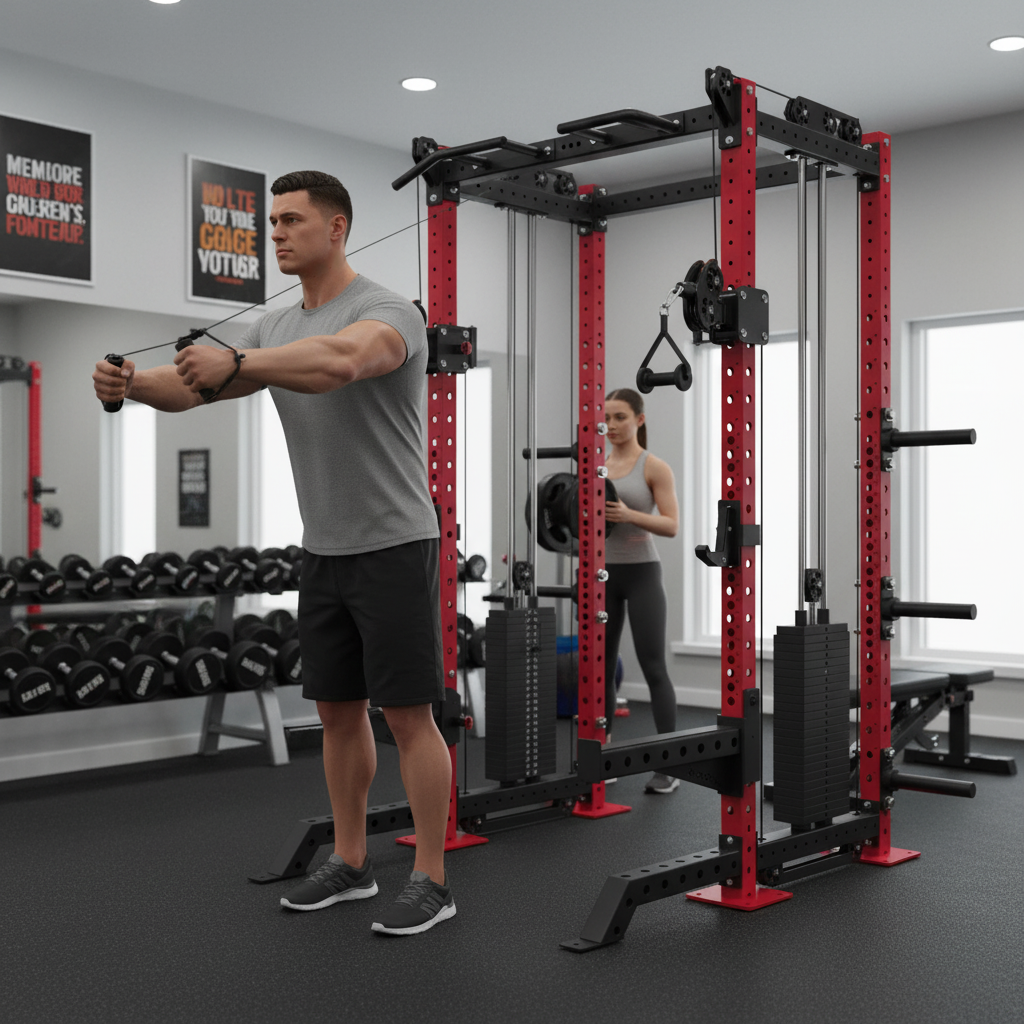 Premium Cable Pulley Half Rack with 2 x 120kg Weight Stacks and Space-Saving Design for Versatile Strength Training