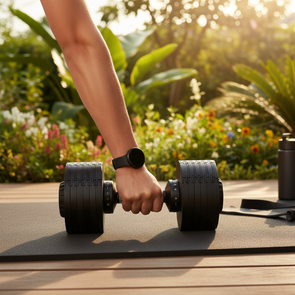 Premium Adjustable Dumbbells Set - 24kg with 12 Weight Options from 2kg to 24kg for Home Fitness