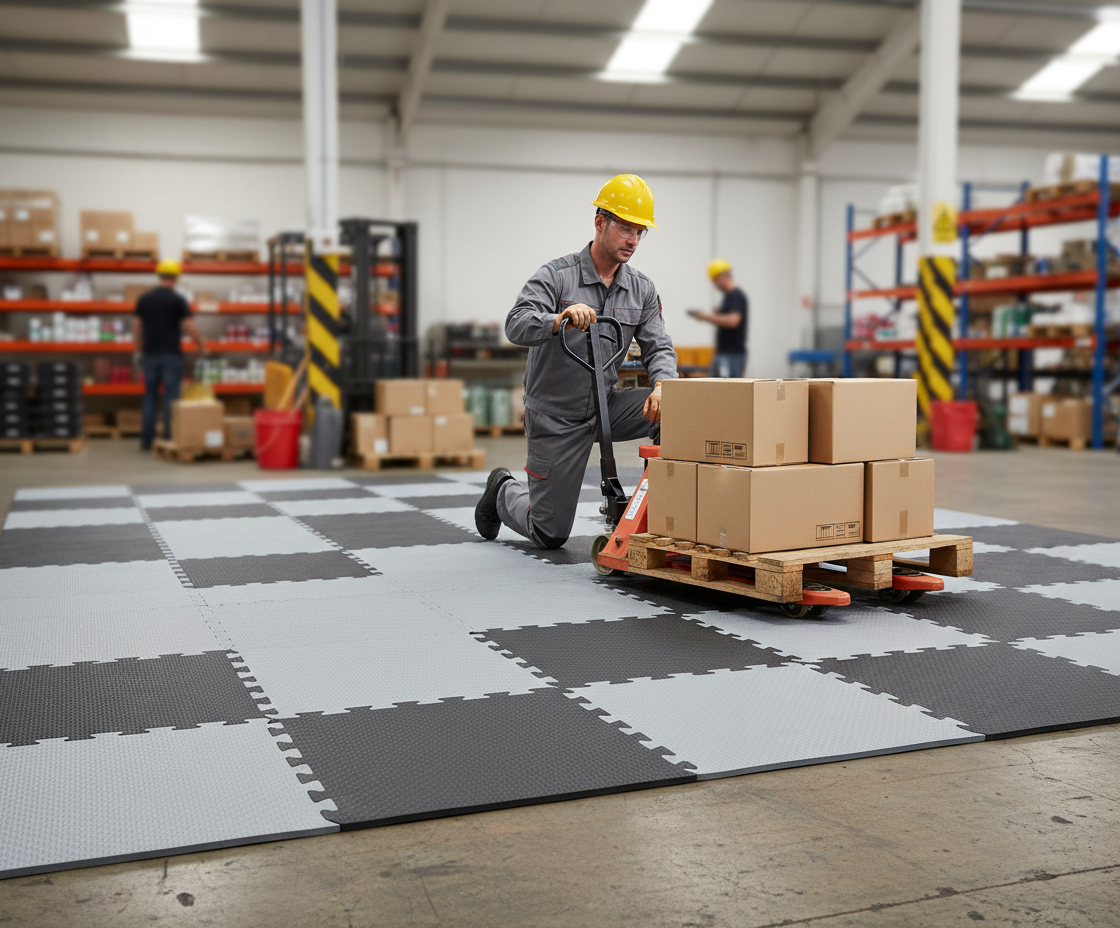 Premium 20mm Thick Jigsaw Mats 1m x 1m - Grey and Black, High Grip for Martial Arts and Fitness