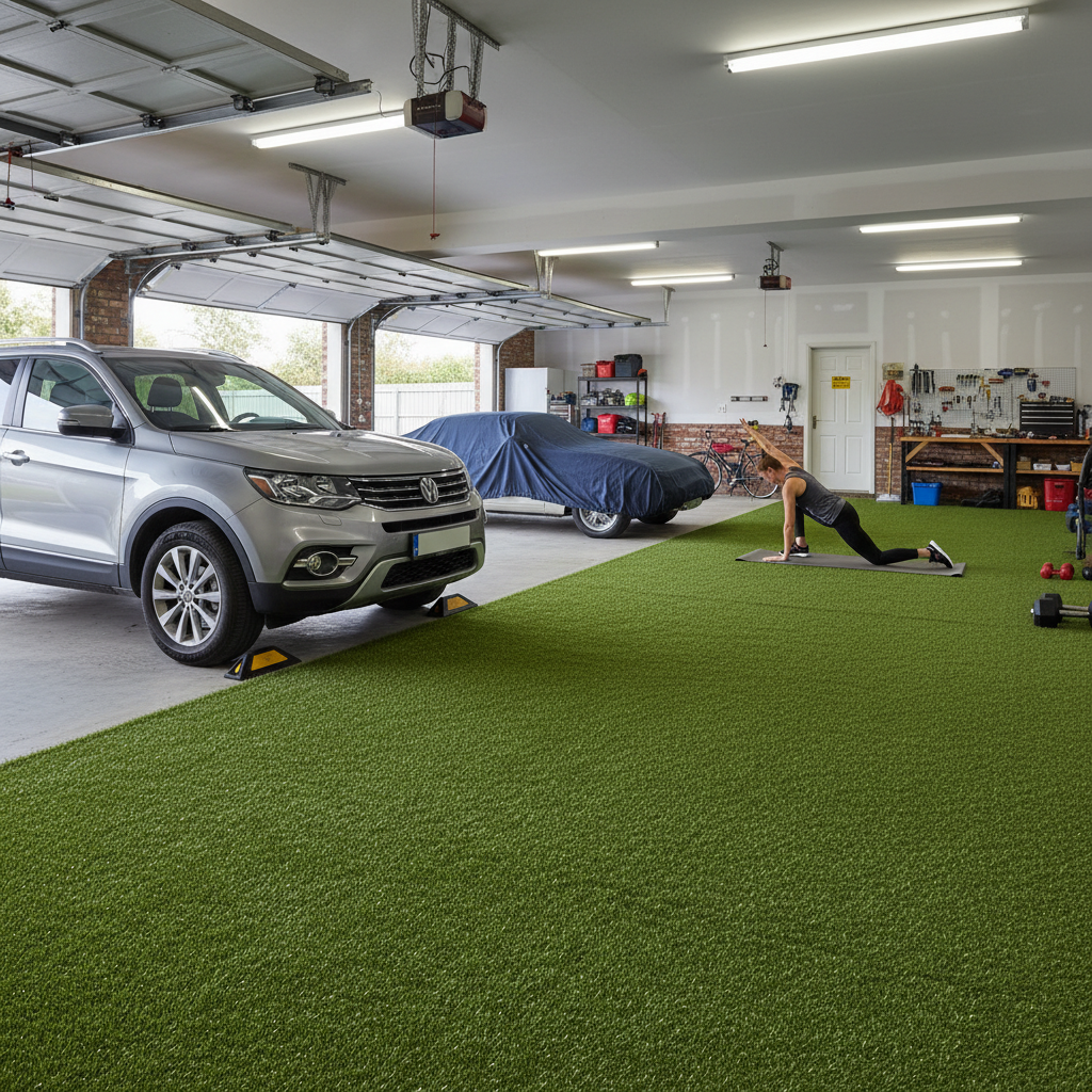Premium Artificial Grass Topped Rubber Floor Tiles 1m x 1m x 40mm - Easy Installation, Durable, and Environmentally Friendly