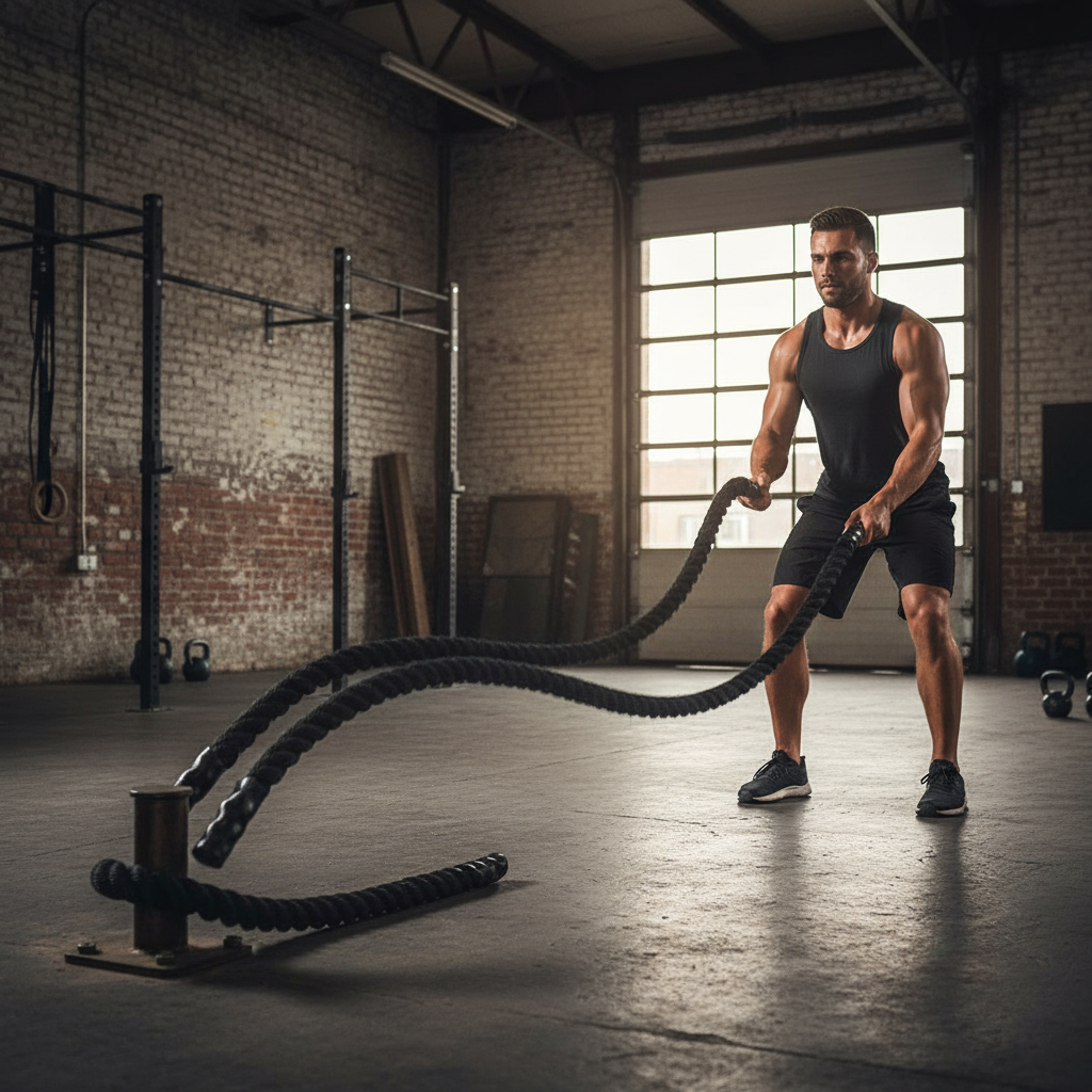 Premium Heavy Duty Battle Rope 9m - Durable Braided Design for Full-Body Strength Training