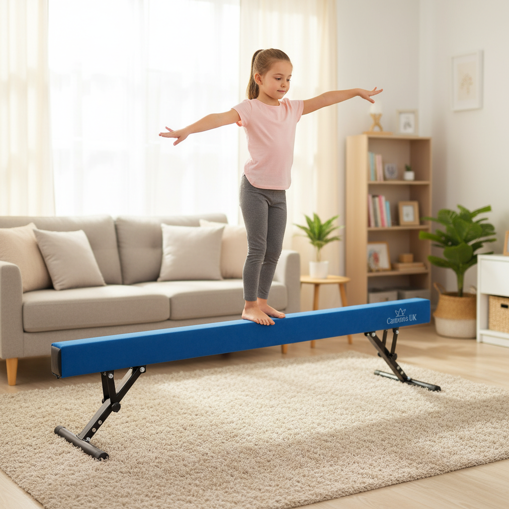 Premium 8ft Solid Gymnastics Beam with Folding Adjustable Legs for Versatile Training