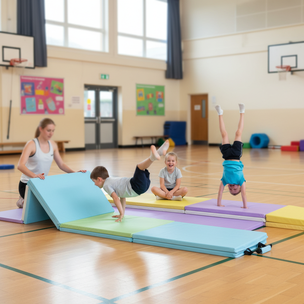 Premium Foldable Gymnastics Mat 195cm x 85cm - High-Density Foam, Durable PU Leather, and Vibrant Colors