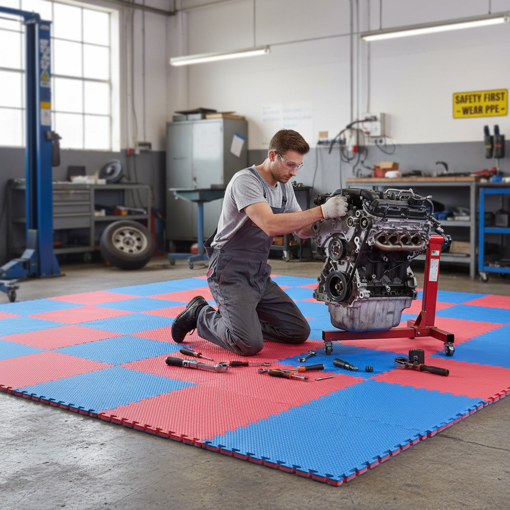 Premium Heavy Duty 20mm Reversible Jigsaw Mats - Red and Blue, 1m x 1m, Ideal for Sports and Exercise