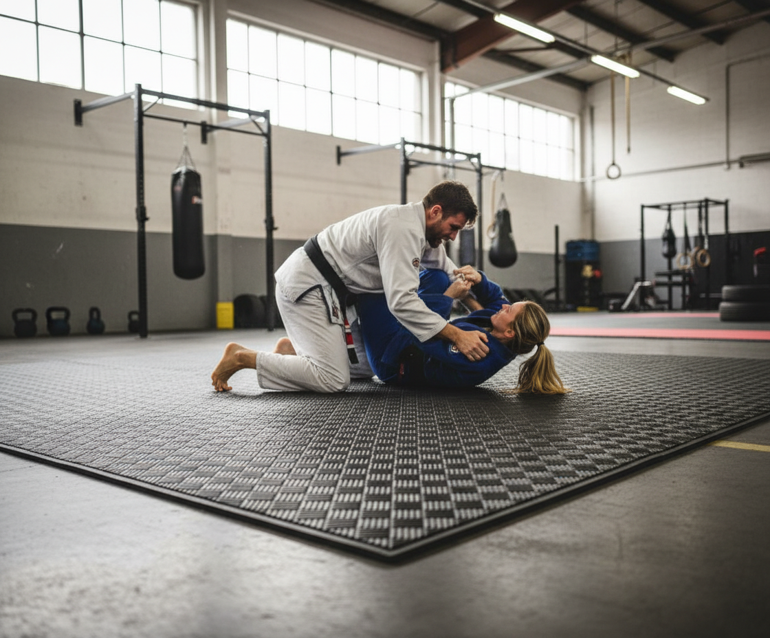 Premium High-Performance Jigsaw Mat 1m x 1m x 40mm - Waterproof EVA Foam with 5 Lines Grip for MMA and BJJ Training