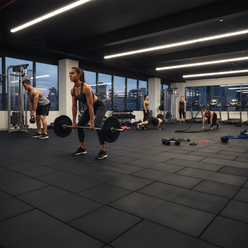 Premium Heavy Duty Rubber Gym Flooring Tiles - 20mm Thick, 100cm x 50cm, VOC Tested, Ideal for Weightlifting and CrossFit