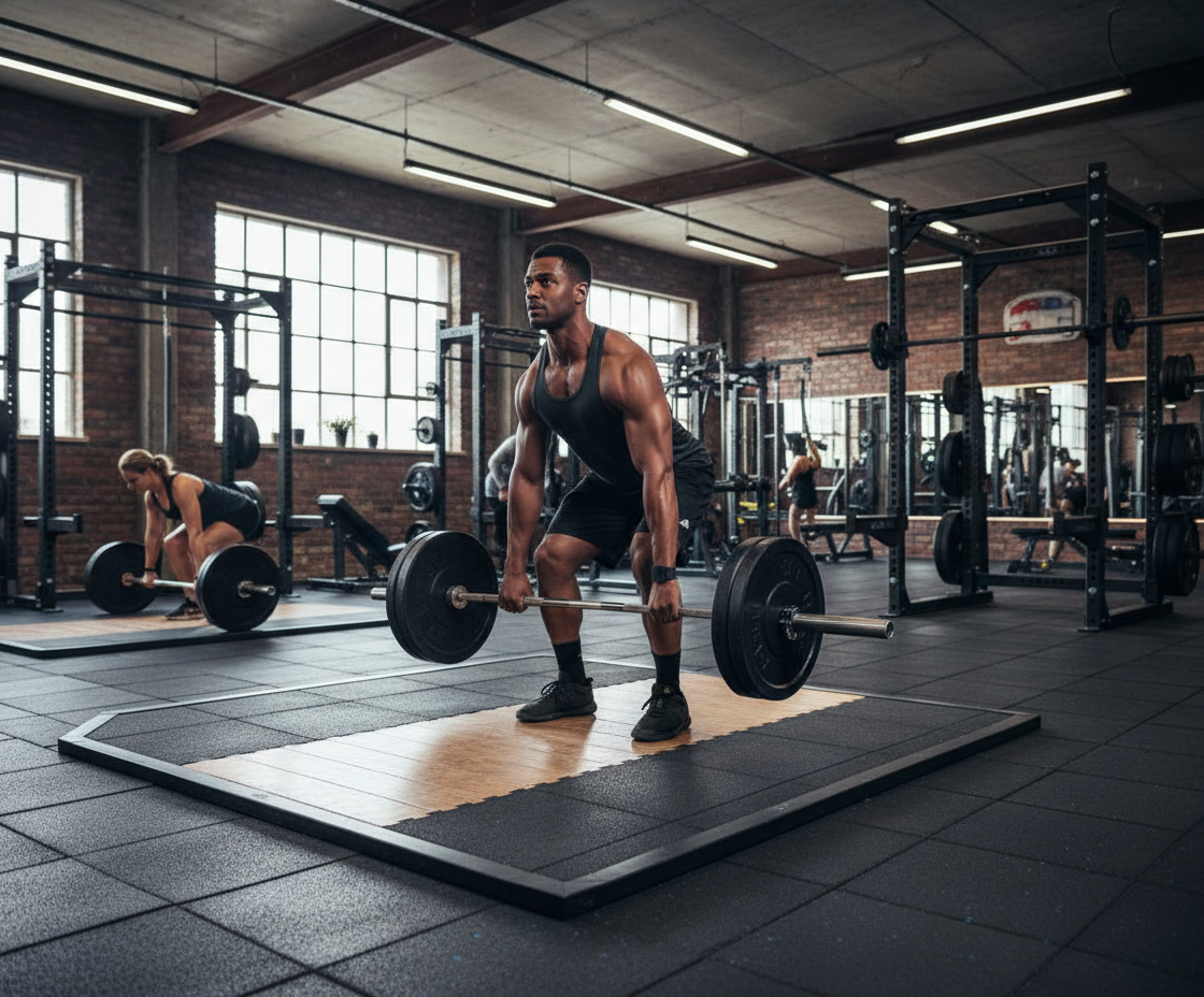 Premium 15mm Blue Fleck Rubber Gym Mats for Home and Garage with Anti-Slip Flooring and Shock Absorption