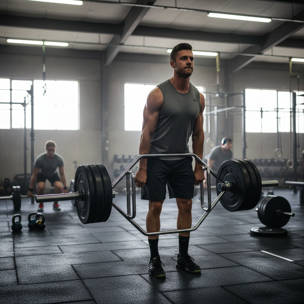 Premium Heavy Duty Open Hex Bar for Deadlifts and Squats - Ergonomic Grip with Olympic Sleeves for Versatile Strength Training