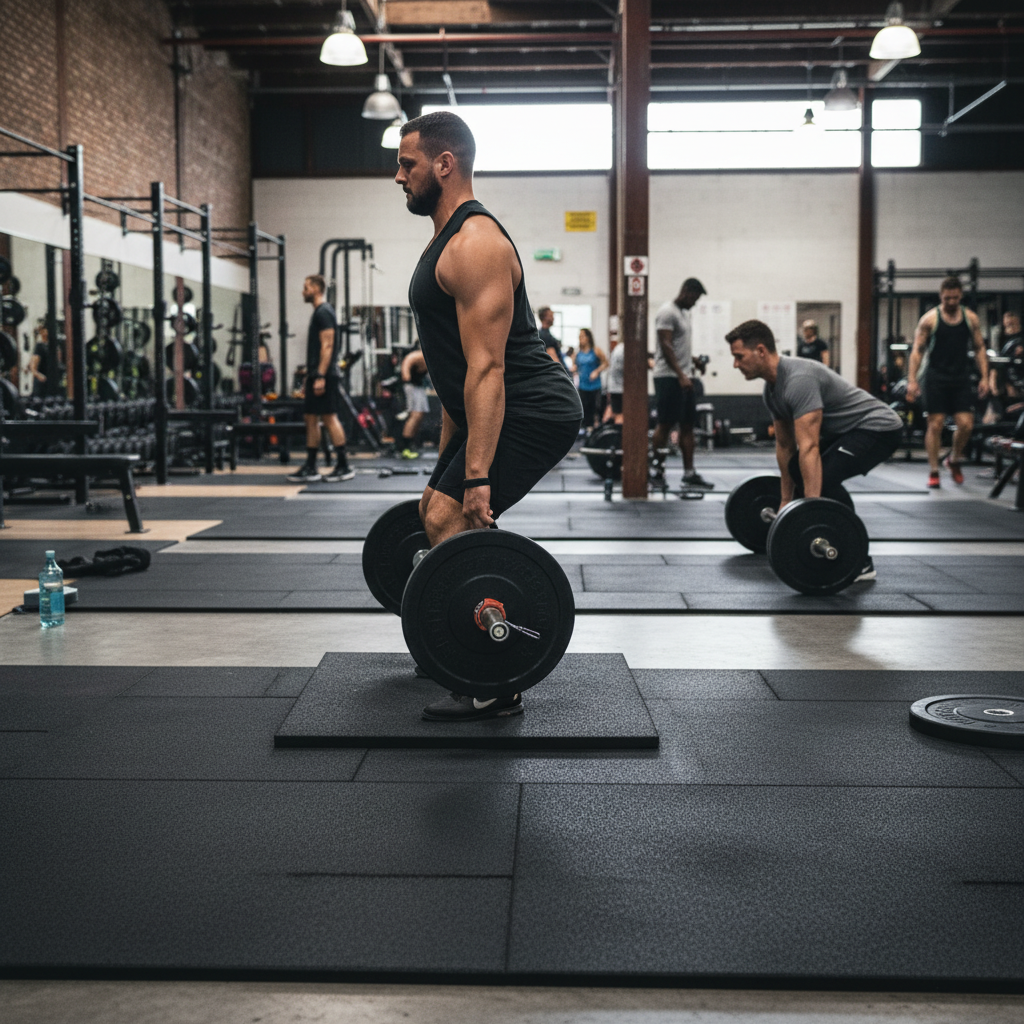 Premium 30mm Heavy Duty Gym Floor Mats 100cm x 100cm for High-Impact Exercise - High-Quality Professional Grade for Industrial and Commercial Appli...