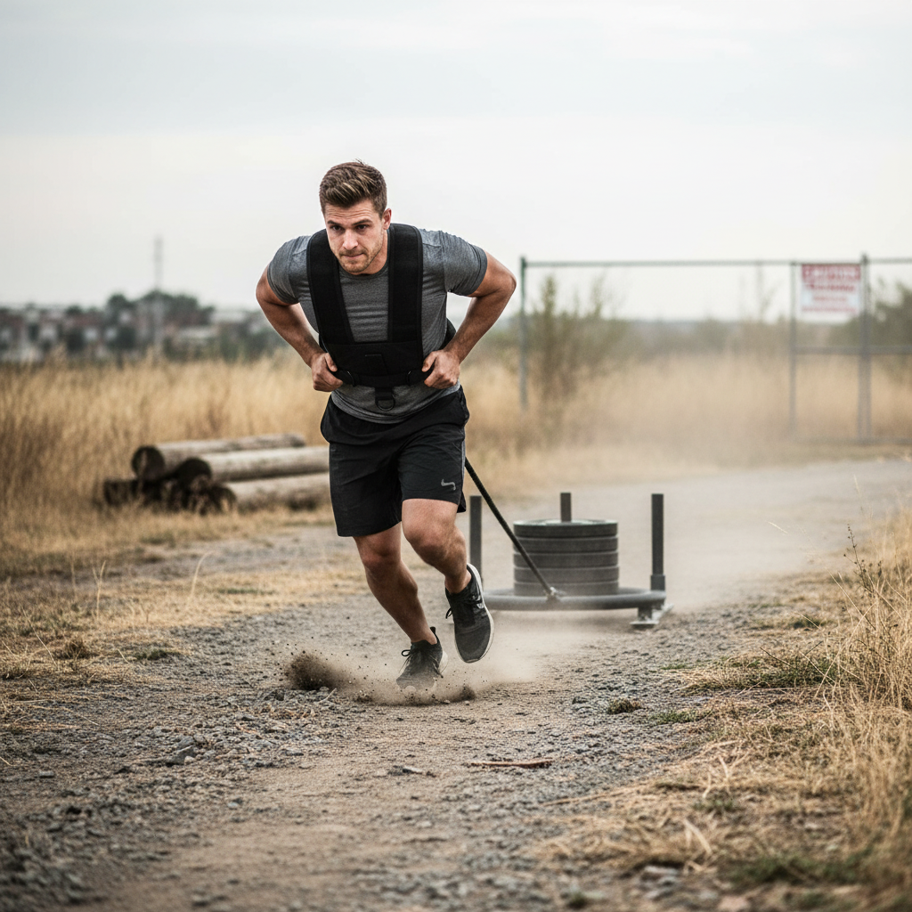 Premium Heavy Duty Sled Harness for Strength Training with Adjustable Fit and Padded Straps