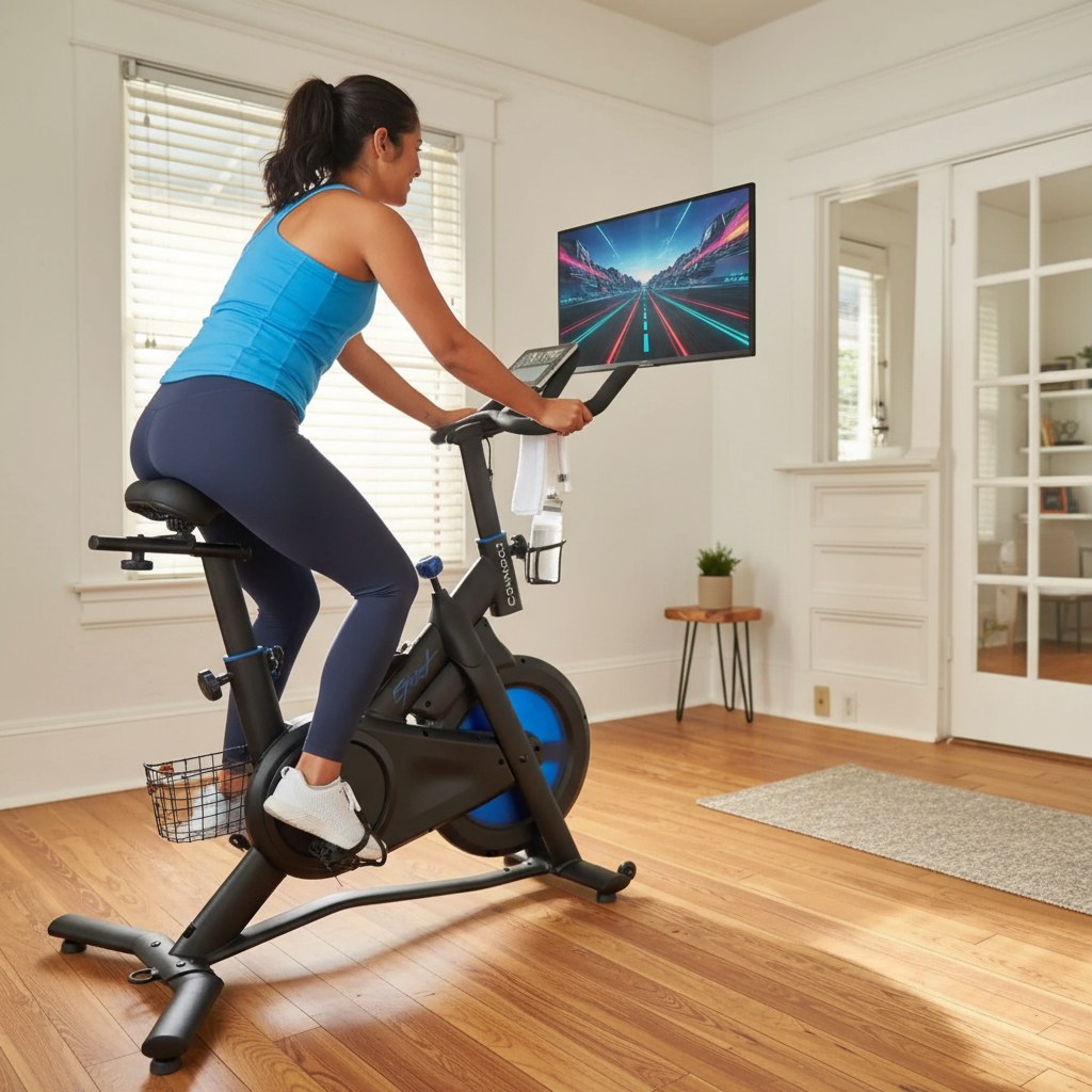 Premium Smart Connect Exercise Bike with Adjustable Resistance and Compact Design for Home Workouts
